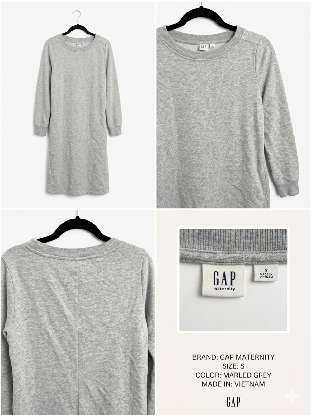 GAP Maternity Heather Gray Sweatshirt Top